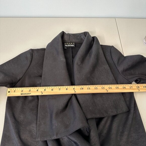 The Kooples Black Drape Jacket Size XS Open Front Faux Suede - Picture 6 of 10